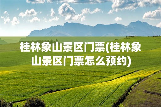 桂林象山景区门票(桂林象山景区门票怎么预约)