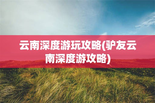云南深度游玩攻略(驴友云南深度游攻略)