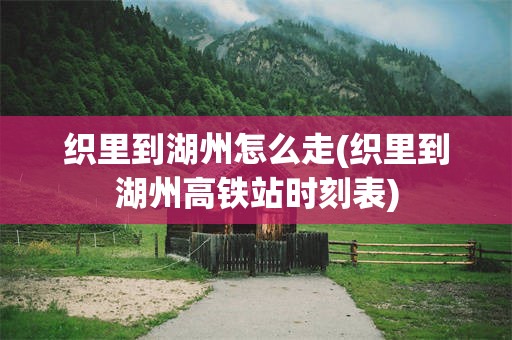 织里到湖州怎么走(织里到湖州高铁站时刻表)
