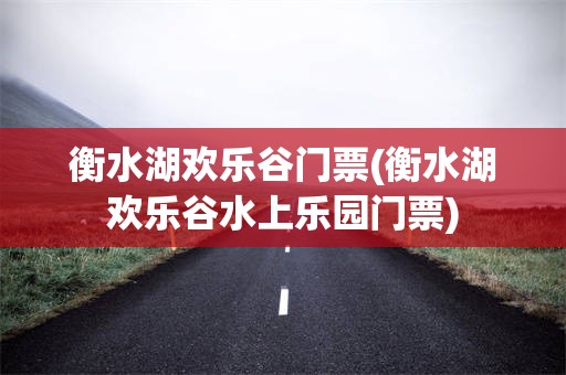 衡水湖欢乐谷门票(衡水湖欢乐谷水上乐园门票)
