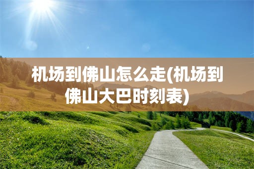 机场到佛山怎么走(机场到佛山大巴时刻表)