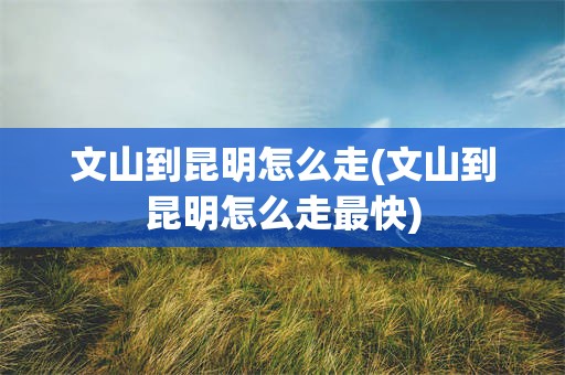 文山到昆明怎么走(文山到昆明怎么走最快)