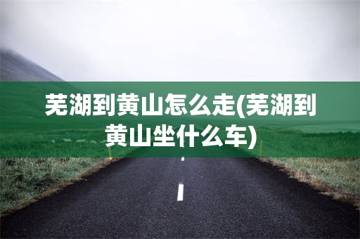 芜湖到黄山怎么走(芜湖到黄山坐什么车)