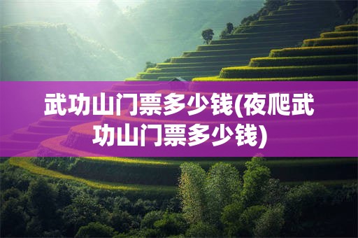 武功山门票多少钱(夜爬武功山门票多少钱)