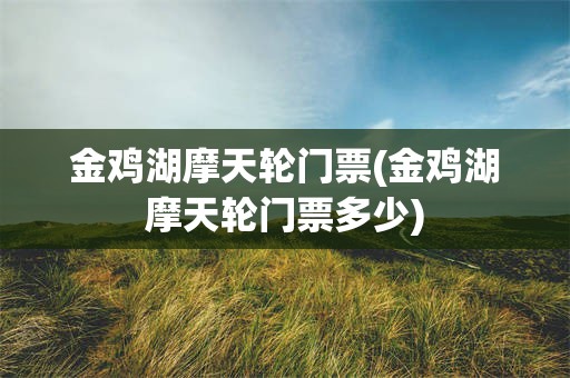 金鸡湖摩天轮门票(金鸡湖摩天轮门票多少)