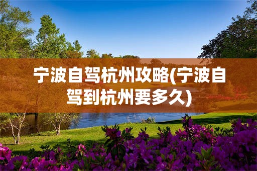 宁波自驾杭州攻略(宁波自驾到杭州要多久)