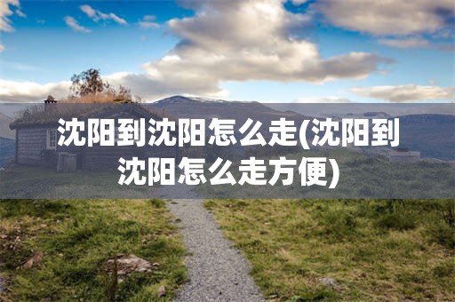 沈阳到沈阳怎么走(沈阳到沈阳怎么走方便)