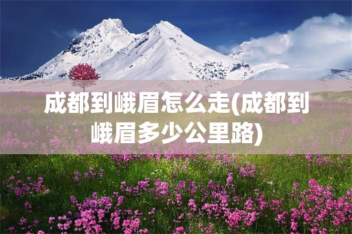 成都到峨眉怎么走(成都到峨眉多少公里路)