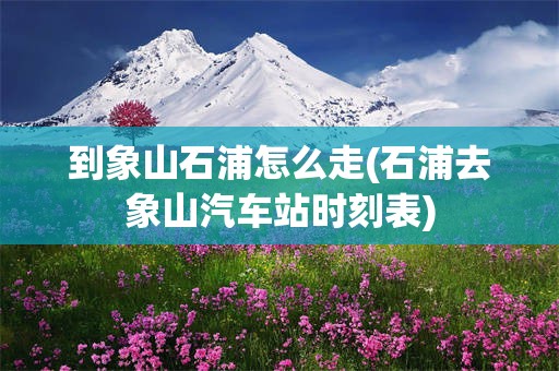 到象山石浦怎么走(石浦去象山汽车站时刻表)