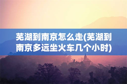 芜湖到南京怎么走(芜湖到南京多远坐火车几个小时)