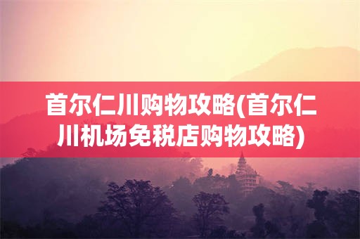 首尔仁川购物攻略(首尔仁川机场免税店购物攻略)