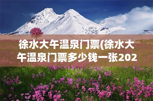徐水大午温泉门票(徐水大午温泉门票多少钱一张2023年)