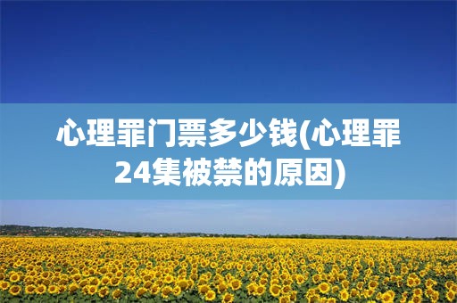 心理罪门票多少钱(心理罪24集被禁的原因)