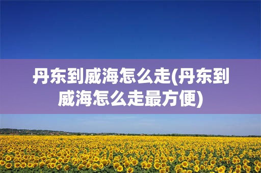 丹东到威海怎么走(丹东到威海怎么走最方便)