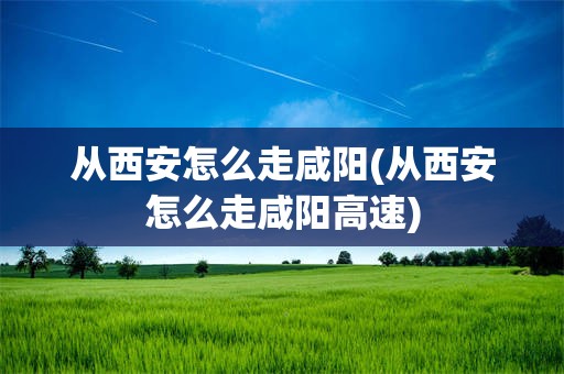 从西安怎么走咸阳(从西安怎么走咸阳高速)