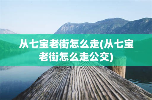 从七宝老街怎么走(从七宝老街怎么走公交)