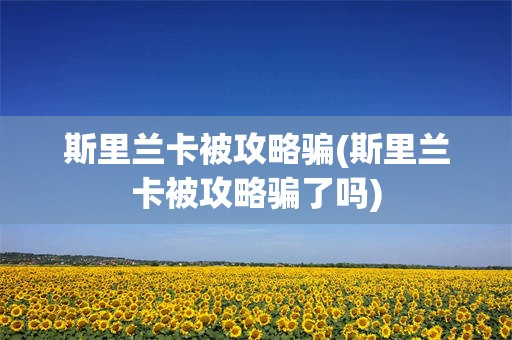斯里兰卡被攻略骗(斯里兰卡被攻略骗了吗)