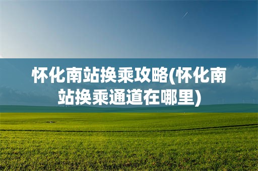 怀化南站换乘攻略(怀化南站换乘通道在哪里)