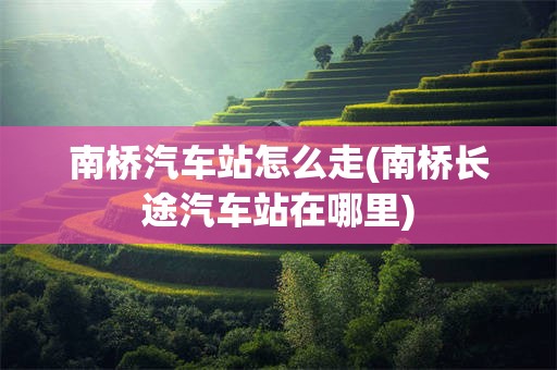 南桥汽车站怎么走(南桥长途汽车站在哪里)