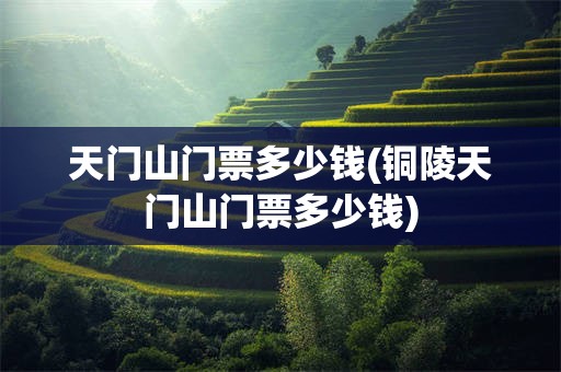 天门山门票多少钱(铜陵天门山门票多少钱)
