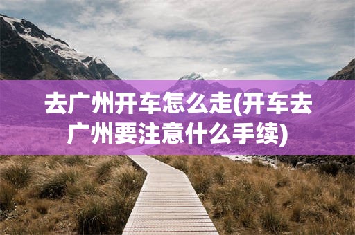 去广州开车怎么走(开车去广州要注意什么手续)