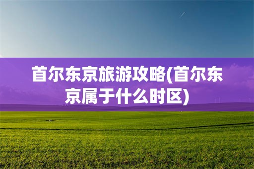 首尔东京旅游攻略(首尔东京属于什么时区)