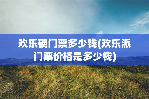 欢乐碗门票多少钱(欢乐派门票价格是多少钱)