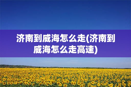 济南到威海怎么走(济南到威海怎么走高速)