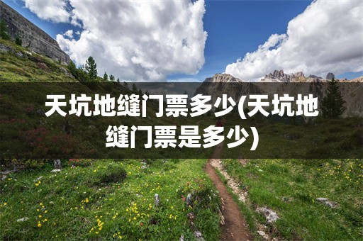 天坑地缝门票多少(天坑地缝门票是多少)