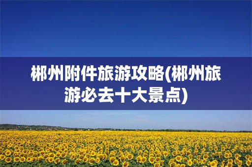 郴州附件旅游攻略(郴州旅游必去十大景点)