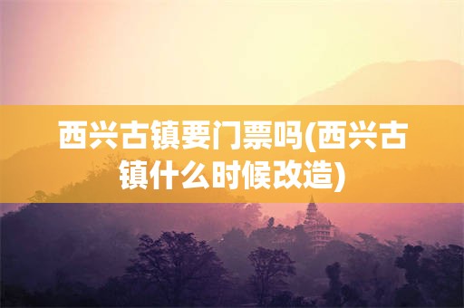 西兴古镇要门票吗(西兴古镇什么时候改造)