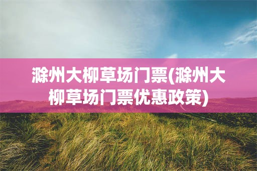 滁州大柳草场门票(滁州大柳草场门票优惠政策)