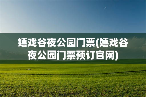 嬉戏谷夜公园门票(嬉戏谷夜公园门票预订官网)