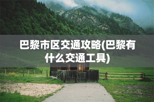 巴黎市区交通攻略(巴黎有什么交通工具)