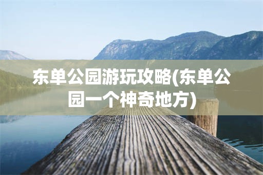 东单公园游玩攻略(东单公园一个神奇地方)