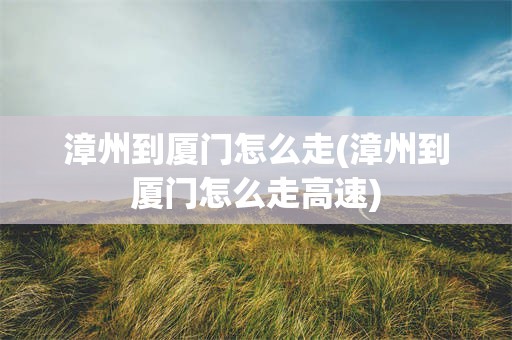漳州到厦门怎么走(漳州到厦门怎么走高速)