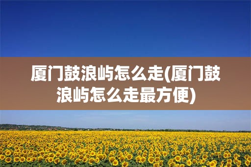 厦门鼓浪屿怎么走(厦门鼓浪屿怎么走最方便)
