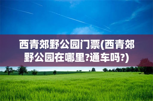 西青郊野公园门票(西青郊野公园在哪里?通车吗?)