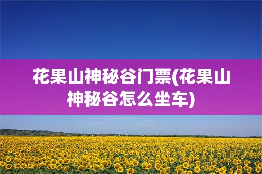 花果山神秘谷门票(花果山神秘谷怎么坐车)