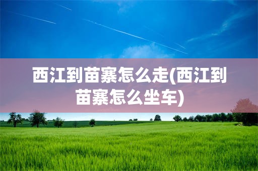 西江到苗寨怎么走(西江到苗寨怎么坐车)
