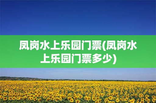 凤岗水上乐园门票(凤岗水上乐园门票多少)