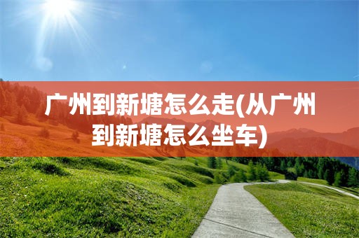 广州到新塘怎么走(从广州到新塘怎么坐车)