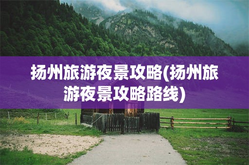 扬州旅游夜景攻略(扬州旅游夜景攻略路线)