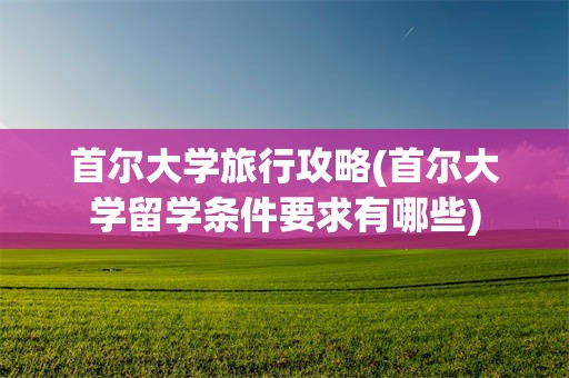 首尔大学旅行攻略(首尔大学留学条件要求有哪些)