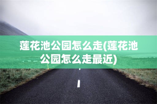 莲花池公园怎么走(莲花池公园怎么走最近)
