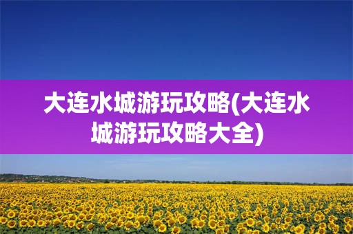 大连水城游玩攻略(大连水城游玩攻略大全)
