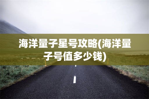 海洋量子星号攻略(海洋量子号值多少钱)