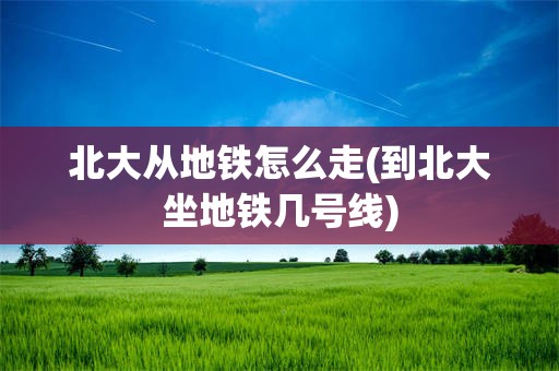 北大从地铁怎么走(到北大坐地铁几号线)