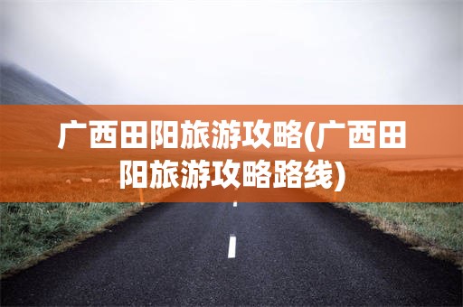 广西田阳旅游攻略(广西田阳旅游攻略路线)