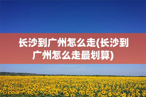 长沙到广州怎么走(长沙到广州怎么走最划算)